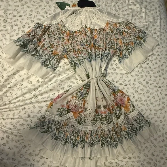 FARM RIO Off-White Sweet Bloom Bouquet Mini Dress - Picture 7 of 7